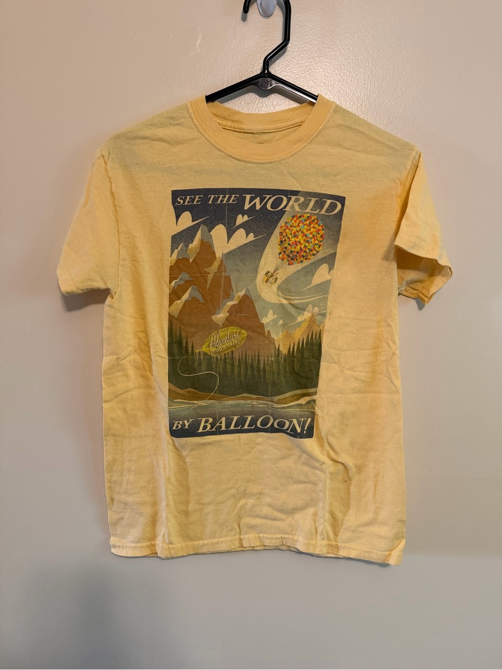 Disney Light Yellow 'See The World by Balloon!' Graphic Tee